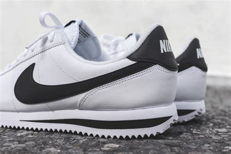 nike cortez white and black